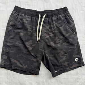 Men's biotic Black Camouflage Casual Shorts with Drawstring Waist Large L Lined